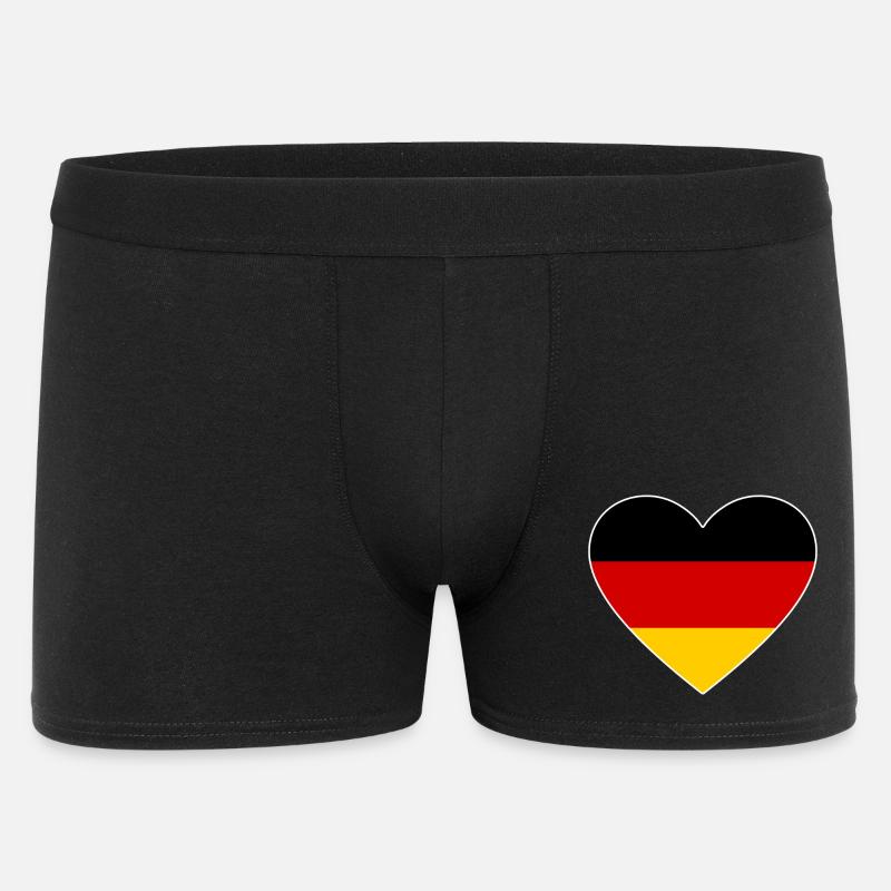 Herzflagge Deutschland - Männer Boxer Shorts - Schwarz