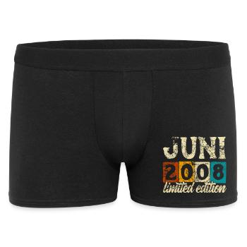 Vintage Limited Edition June 2008 Geburtstag - Männer Boxer Shorts - Schwarz - Vorne