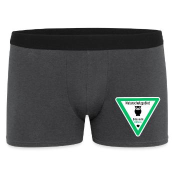 Naturschutzgebiet Nachteule Bitte nicht füttern - Männer Boxer Shorts - Anthrazit - Vorne