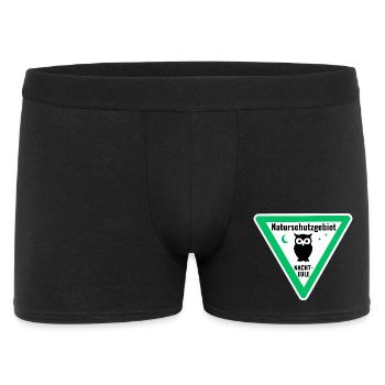 Naturschutzgebiet Nachteule - Männer Boxer Shorts - Schwarz - Vorne