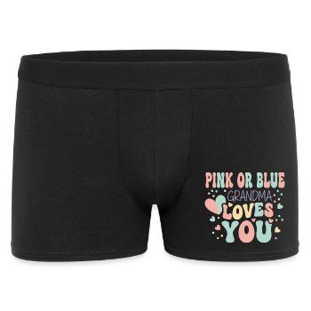 Révélation du sexe : grand-mère rose ou bleue équipe rose bébé - Boxer Homme - noir - Devant