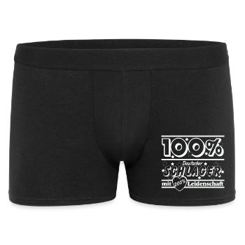 100% Deutscher Schlager Leidenschaft - Männer Boxer Shorts - Schwarz - Vorne