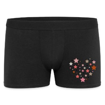 Cœur Étoile | Motif de cœur en étoile pastel - Boxer Homme - noir - Devant
