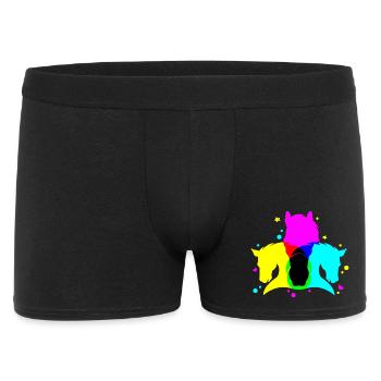 Grafisch knalliges Pferdemotiv - Männer Boxer Shorts - Schwarz - Vorne