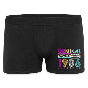 Cadeau d’anniversaire rétro vintage 1986 - Boxer Homme - noir - Devant