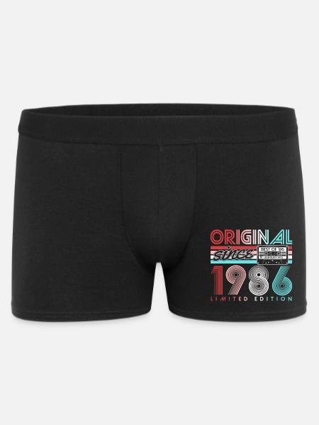 Vintage 1986 Vintage Retro Birthday Gift - Men's Boxer Shorts - black