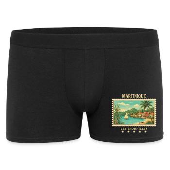 Martinique Les Trois-Îlets Vintage Reisemarke - Männer Boxer Shorts - Schwarz - Vorne