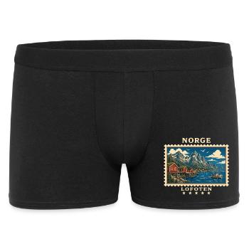 Norwegen Lofoten Vintage Reisemarke - Männer Boxer Shorts - Schwarz - Vorne