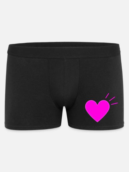 Bright Pink Heart | Modern Love Graphic - Männer Boxer Shorts - Schwarz