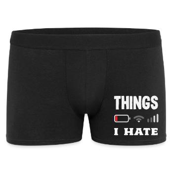 Dinge Die Ich Hasse - Männer Boxer Shorts - Schwarz - Vorne