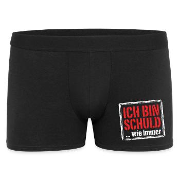 Ich bin schuld wie immer - Lustiger Spruch - Männer Boxer Shorts - Schwarz - Vorne