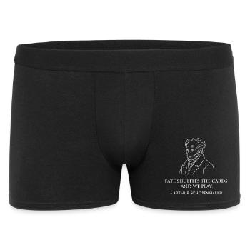 Arthur Schopenhauer Porträt - Männer Boxer Shorts - Schwarz - Vorne