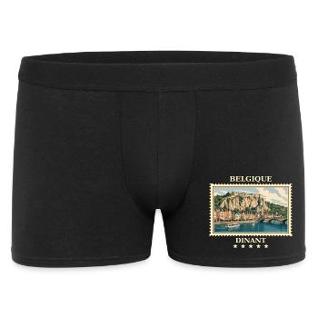 Belgien Dinant Vintage Reisemarke - Männer Boxer Shorts - Schwarz - Vorne