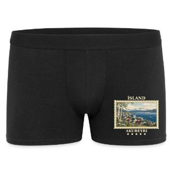Island Akureyri Vintage Reisemarke - Männer Boxer Shorts - Schwarz - Vorne
