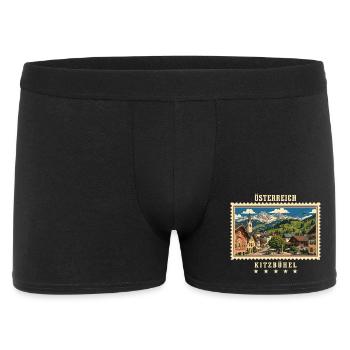 Österreich Kitzbühel Vintage Reisemarke - Männer Boxer Shorts - Schwarz - Vorne