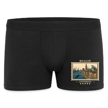 Belgien Antwerpen Vintage Reisemarke - Männer Boxer Shorts - Schwarz - Vorne