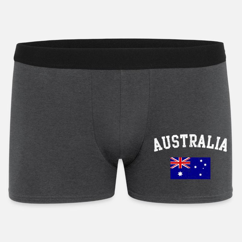Graphique du drapeau en arc australien - Boxer Homme - charbon