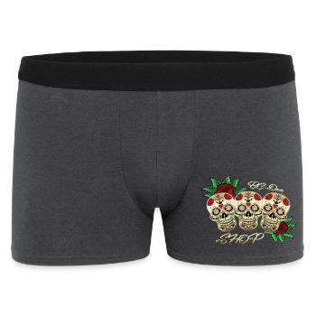 Totenköpfe - Männer Boxer Shorts - Anthrazit - Vorne
