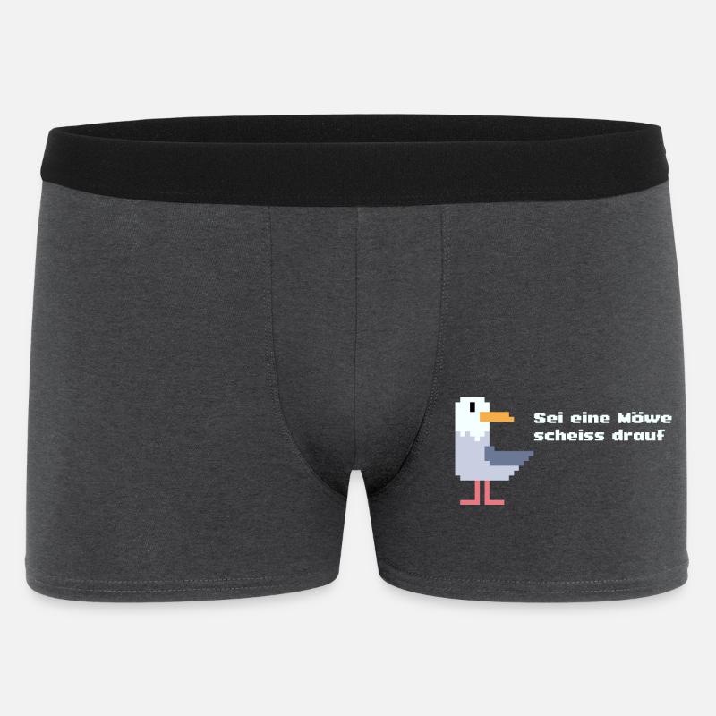 sei eine pixel Möwe - Männer Boxer Shorts - Anthrazit