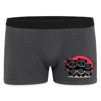 Pandas Family - 1 parent 2 children - Men's Boxer Shorts - charcoal grey - Front