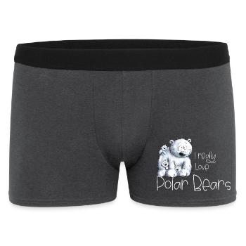 J’aime vraiment les ours polaires Ours polaire Ours polaire - Boxer Homme - charbon - Devant