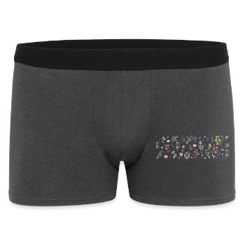 Midnight Bloom Botanical Print - Men's Boxer Shorts - charcoal grey - Front