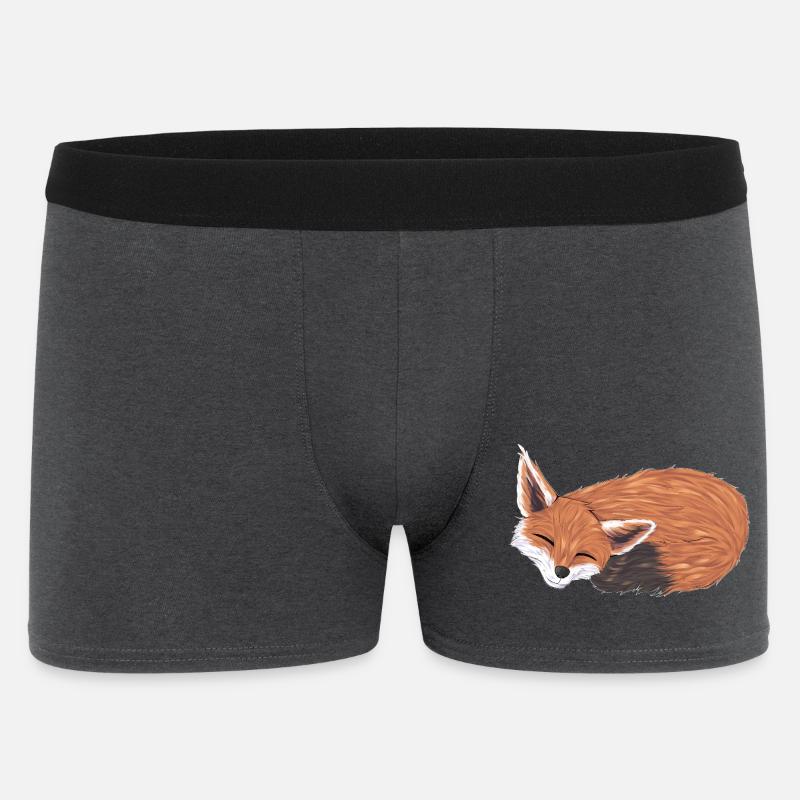 Füchsin im Schlaf mit Warmfarben - Männer Boxer Shorts - Anthrazit