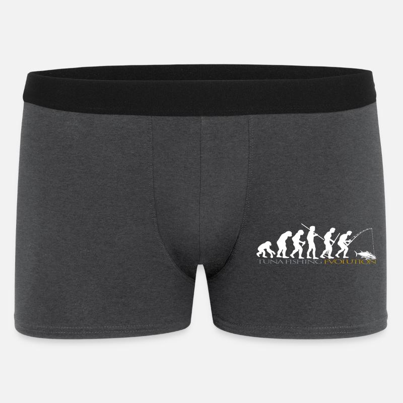FISHING EVOLUTION (white version) - Men's Boxer Shorts - charcoal grey