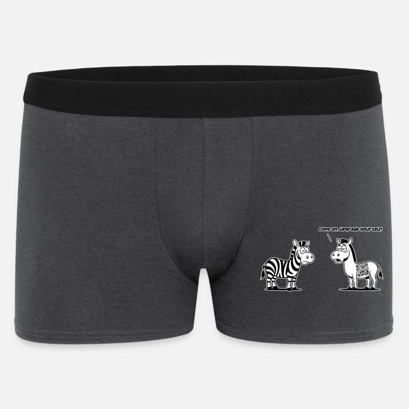 Lustiges Zebra mit QR-Code-Upgrade - Männer Boxer Shorts - Anthrazit