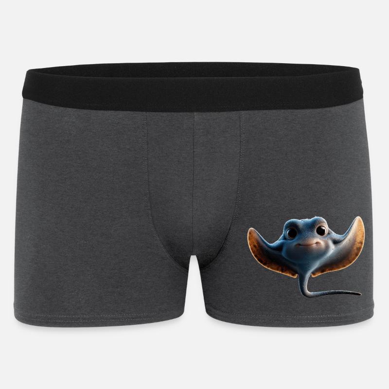 Manta Rochen Teufelsrochen Stachelrochen Taucher - Männer Boxer Shorts - Anthrazit
