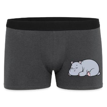Hippopotame endormi Vecteur paresseux fatigué - Boxer Homme - charbon - Devant