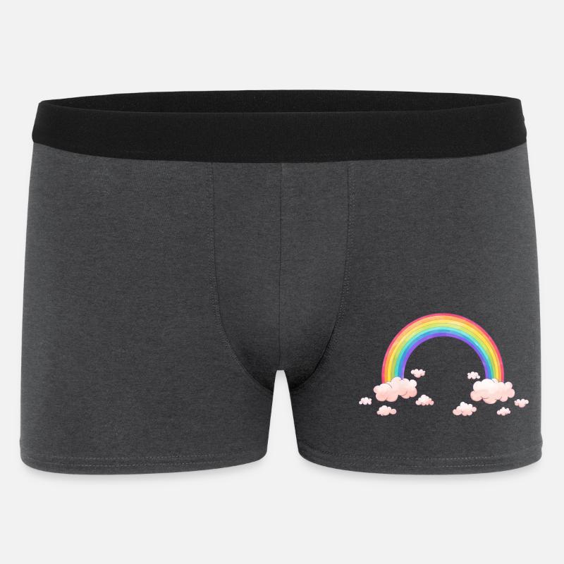 Rainbow dream with clouds - Men's Boxer Shorts - charcoal grey
