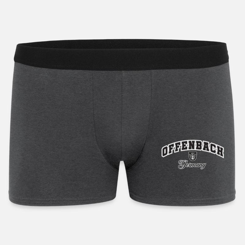 Offenbach, Germany, Crest Typography - Men's Boxer Shorts - charcoal grey