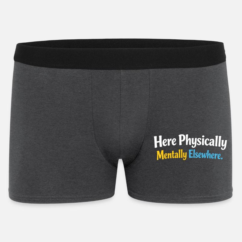 Sarkasmus Hier Physisch Geistig Anderswo Lustig - Männer Boxer Shorts - Anthrazit