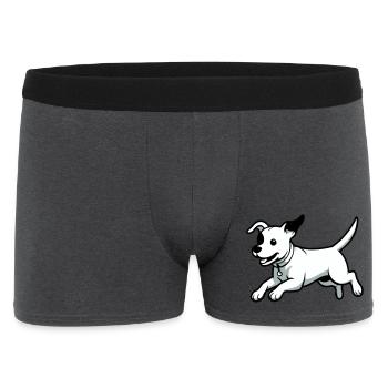 Playful Dog Cartoon - Men's Boxer Shorts - charcoal grey - Front