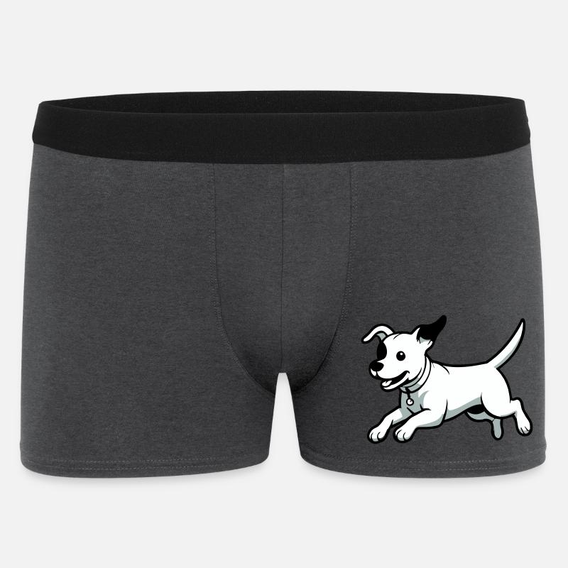 Verspielter Hund-Cartoon - Männer Boxer Shorts - Anthrazit