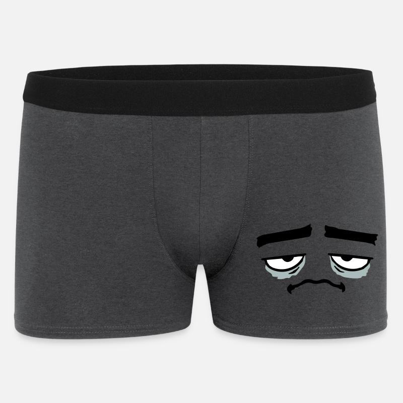 Grumpy sad disappointed face funny - Men's Boxer Shorts - charcoal grey