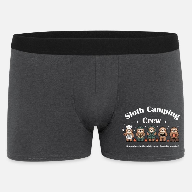 Équipe de camping paresseux - Boxer Homme - charbon