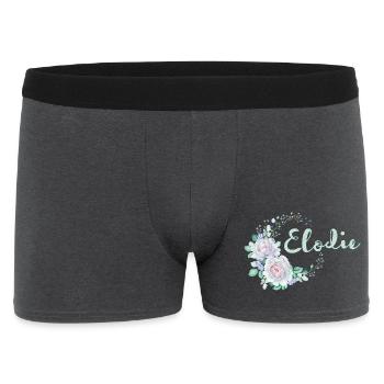 Elodie Blumenkranz Namensdesign - Männer Boxer Shorts - Anthrazit - Vorne