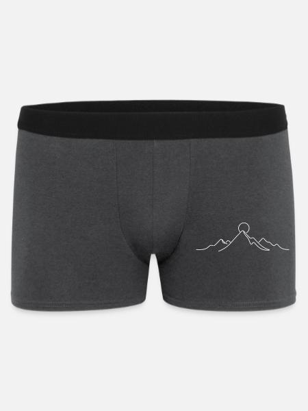 Minimalistische Bergkette – Line-Art T-Shirt - Männer Boxer Shorts - Anthrazit