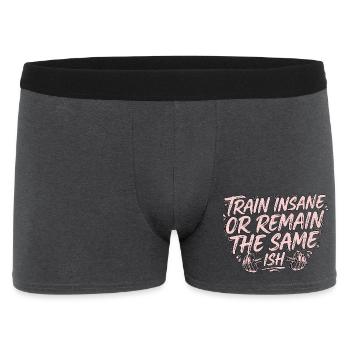 Personal Trainer Train Insane Or Fitness Trainer - Männer Boxer Shorts - Anthrazit - Vorne