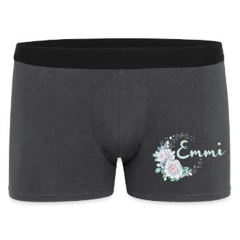 Pastell Blumenkreis Emmi Logo - Männer Boxer Shorts - Anthrazit - Vorne