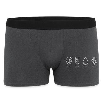 Hopfen, Malz, Wasser, Hefe - Männer Boxer Shorts - Anthrazit - Vorne