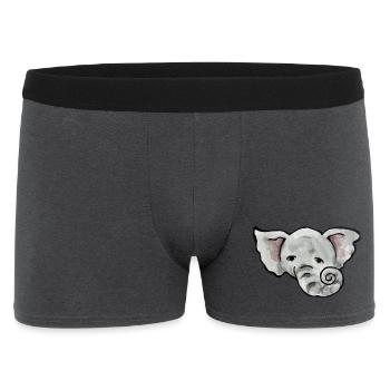 Aquarell Elefantenkopf - Männer Boxer Shorts - Anthrazit - Vorne