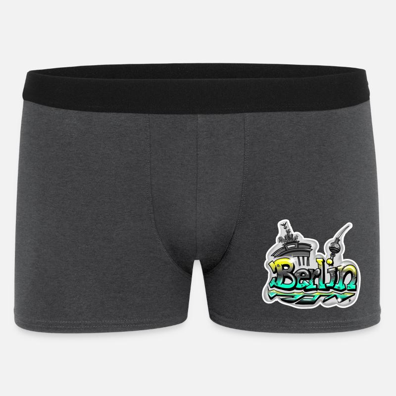 Berlin Schriftzug Graffiti - Männer Boxer Shorts - Anthrazit