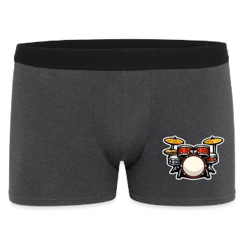 Cartoon Schlagzeug Drumset - Männer Boxer Shorts - Anthrazit - Vorne