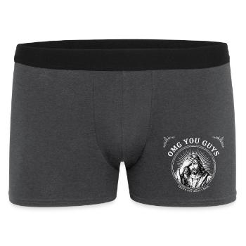  OMG YOU GUYS THATS NOT WHAT I SAID Jesus Meme - Männer Boxer Shorts - Anthrazit - Vorne