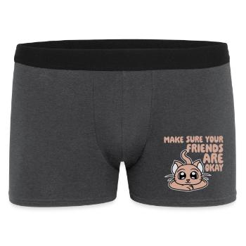 Assure-toi que tes amis vont bien, chaton mignon - Boxer Homme - charbon - Devant
