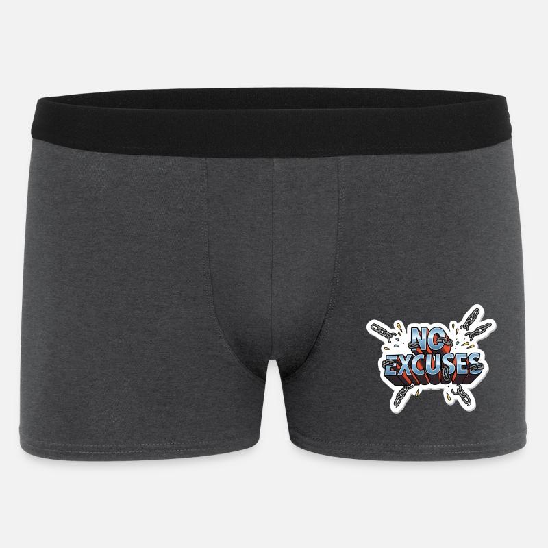 No Excuses Chains Graphic Tee - Men's Boxer Shorts - charcoal grey