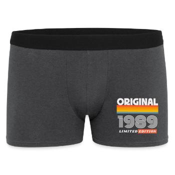 1989 Original Geburtstag Retro Vintage 80er Spruch - Männer Boxer Shorts - Anthrazit - Vorne